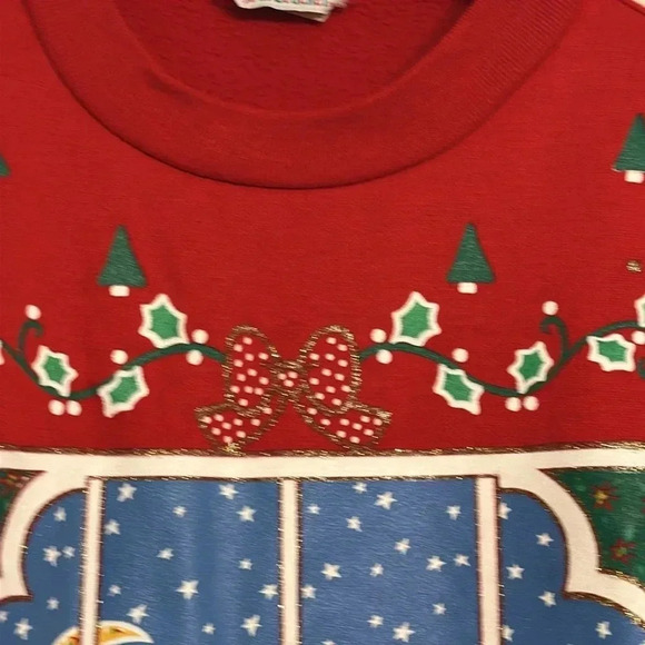 NUTCRACKER vintage christmas holiday red cat sweatshirt size medium - Picture 4 of 9